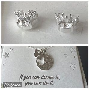 Disney earrings and necklace